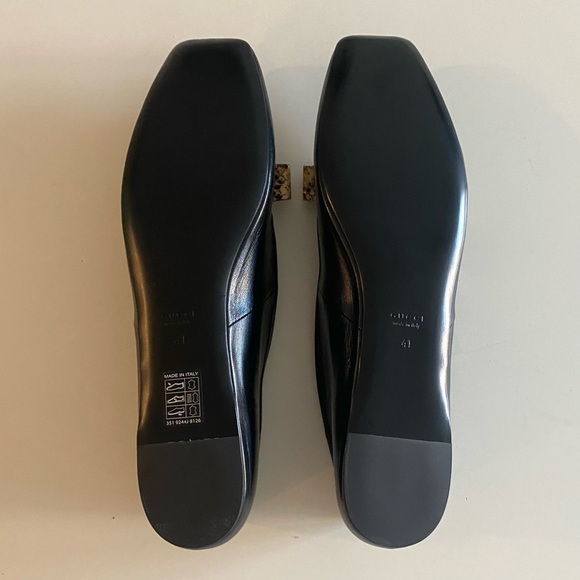 Gucci GG Python Bow Leather Ballet Flats - Picture 13 of 15